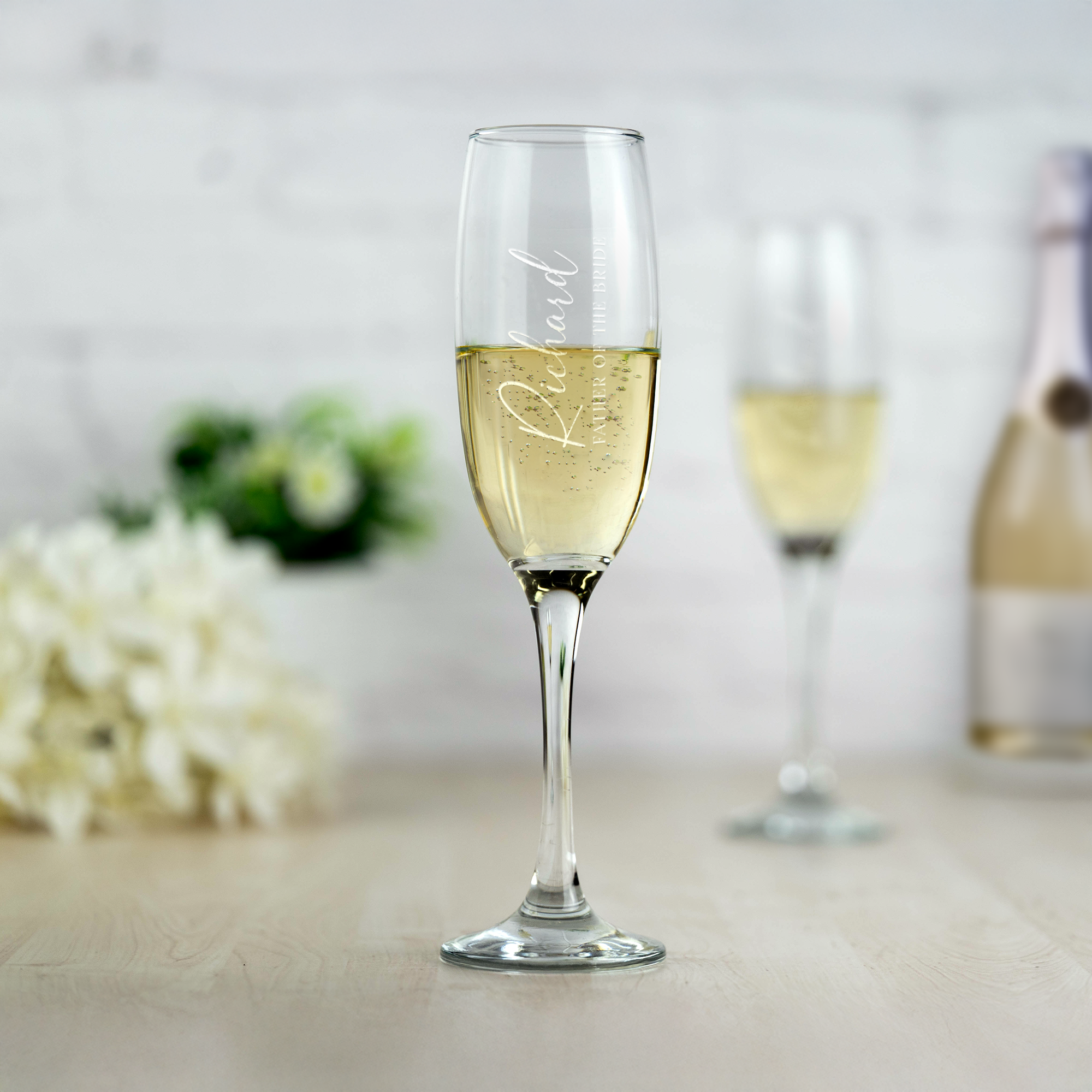 Personalised Engraved Wedding Champagne Flute Set