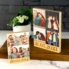 Personalised Couples Wooden Photo Block