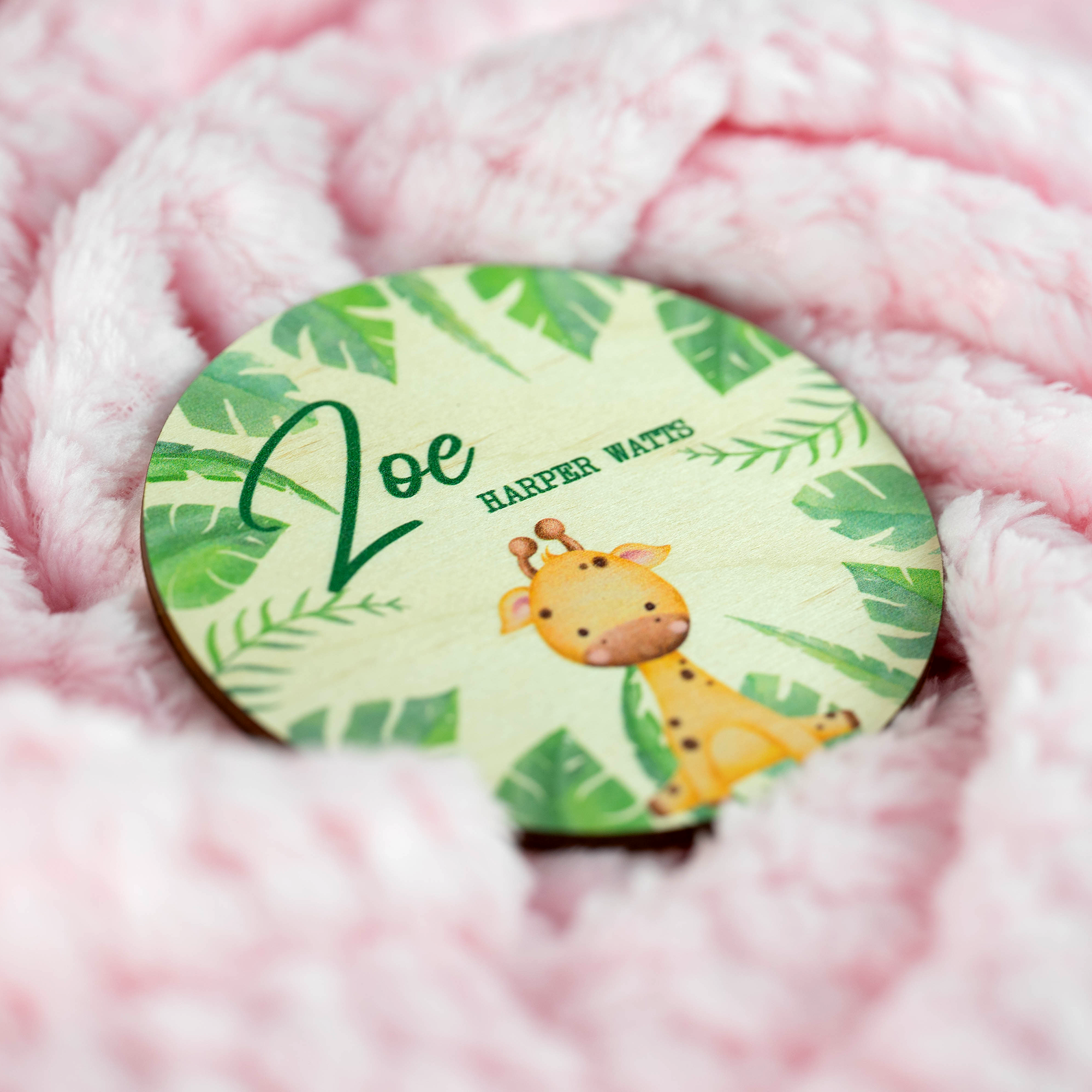 Personalised Printed Animal Themed Baby Disc