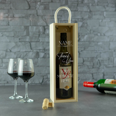 Personalised Printed Thank You Wine Box