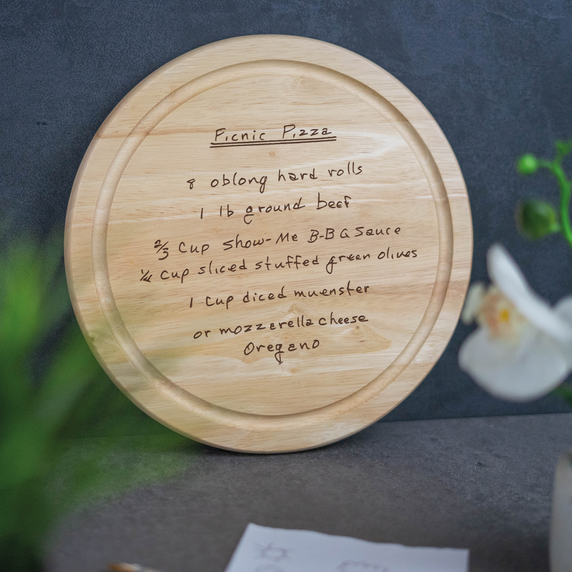 Engraved Custom Handwriting Circle Board