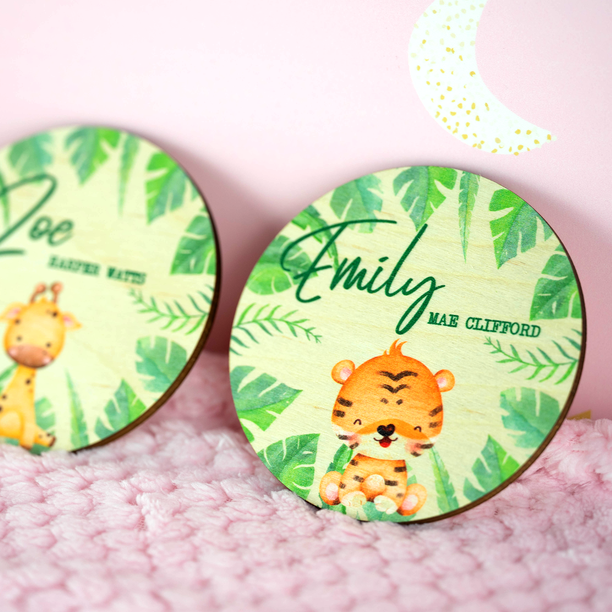 Personalised Printed Animal Themed Baby Disc