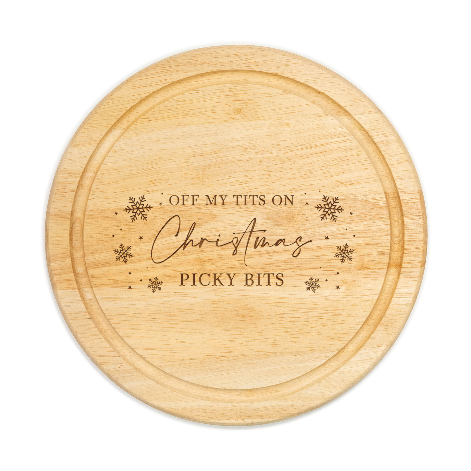 Personalised Circle Chopping Board Engraved Christmas Picky Bits
