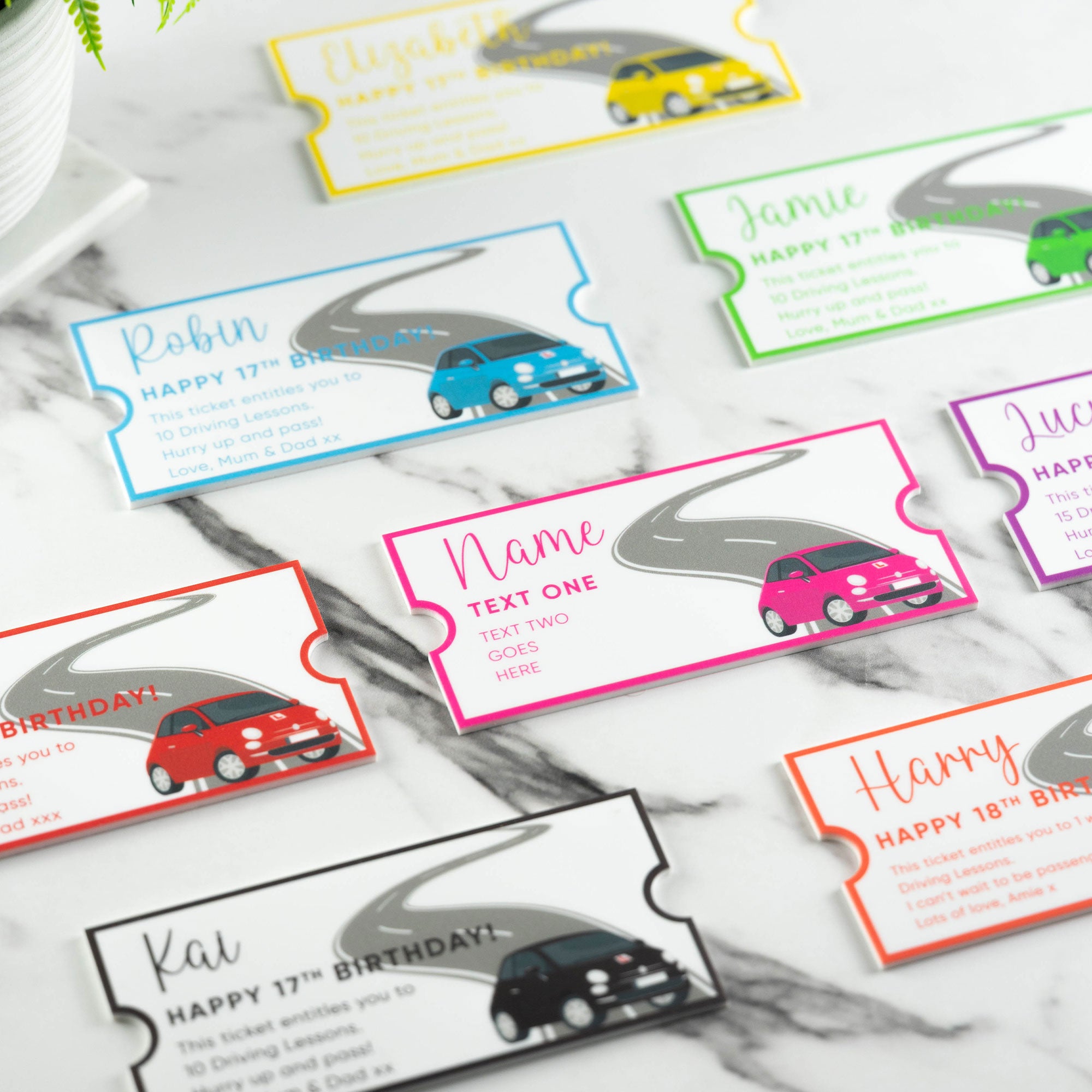 Personalised Printed Driving Lesson Ticket