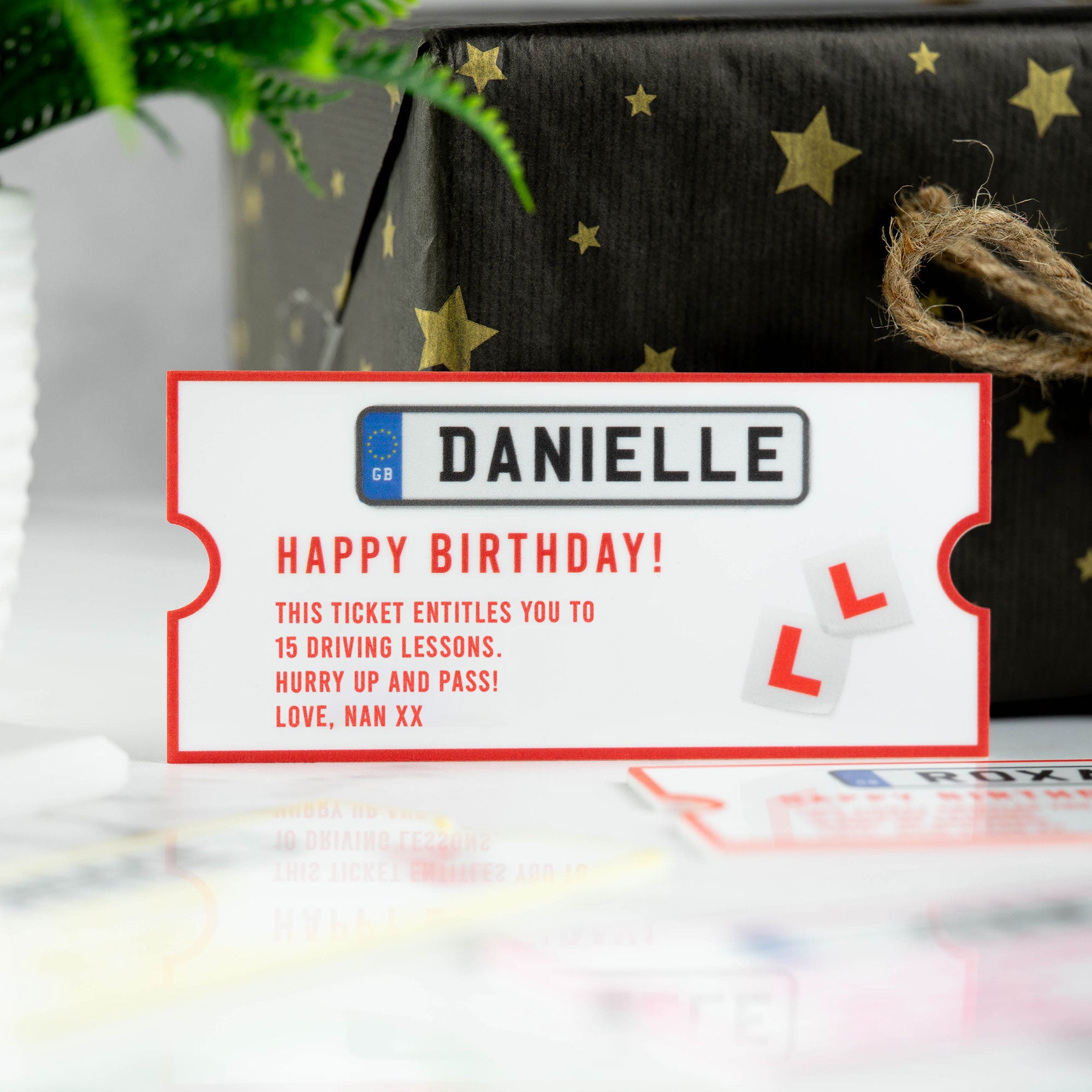 Personalised Printed Number Plate Ticket