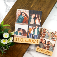 Personalised Couples Wooden Photo Block