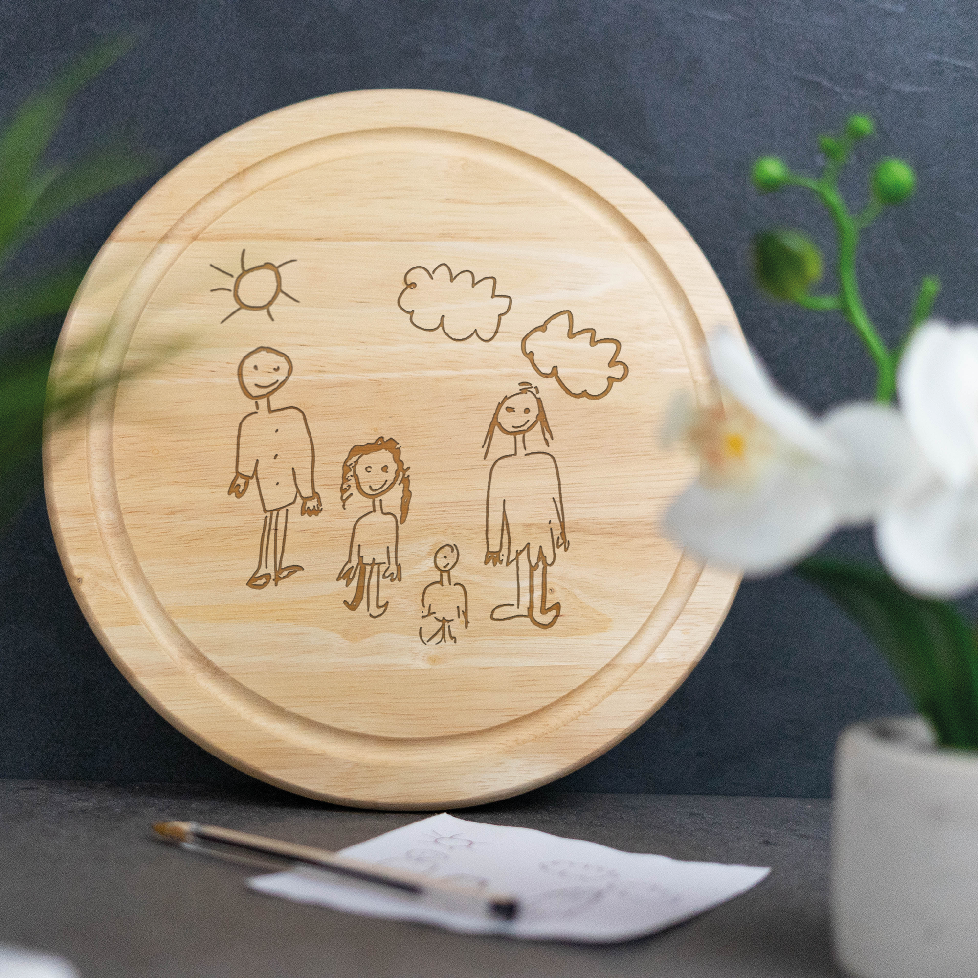 Engraved Custom Handwriting Circle Board