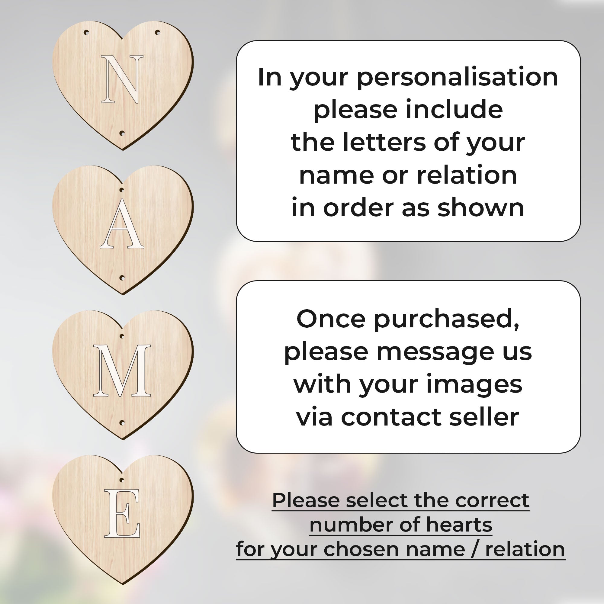 Personalised Mother's Day Custom Hanging Wall Heart