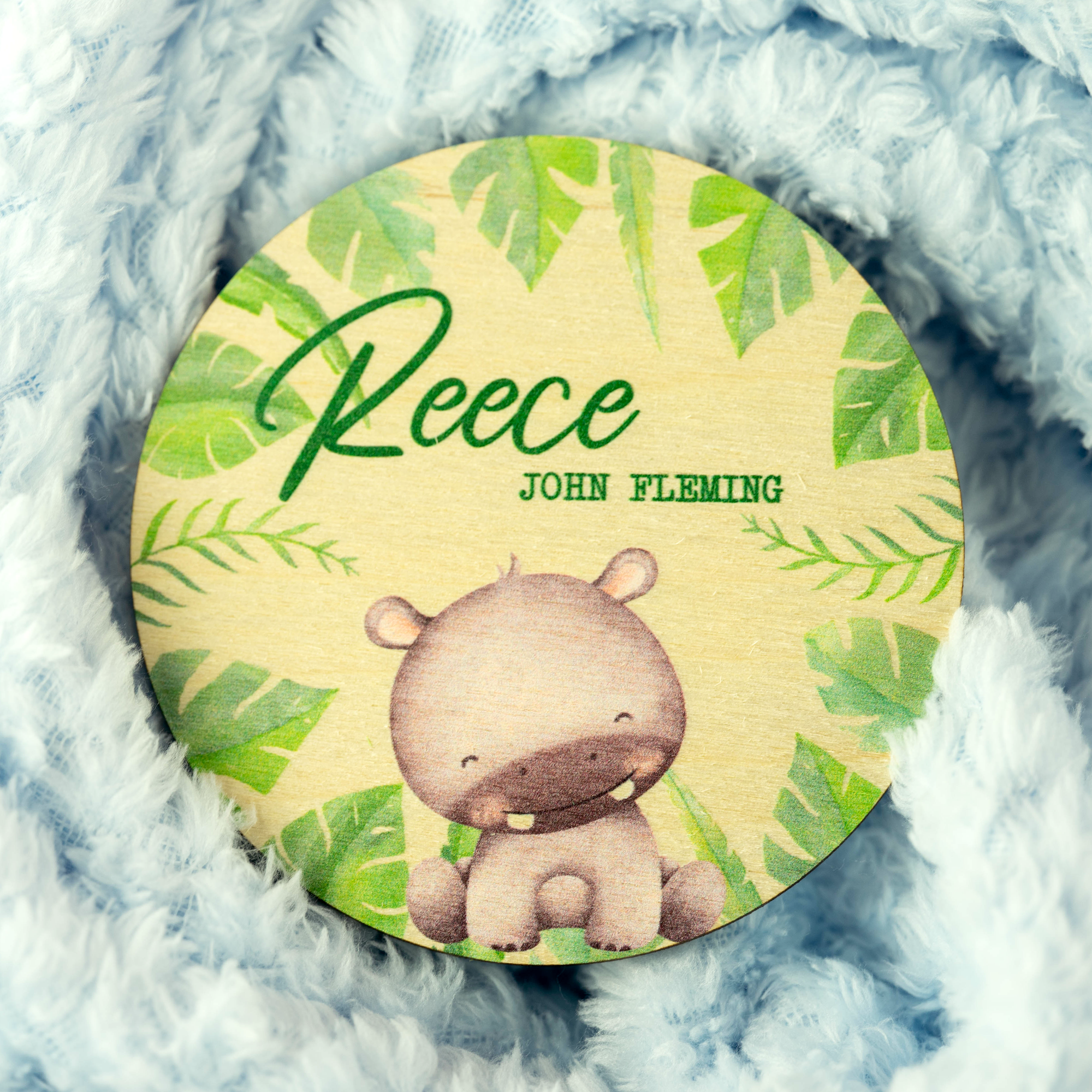 Personalised Printed Animal Themed Baby Disc