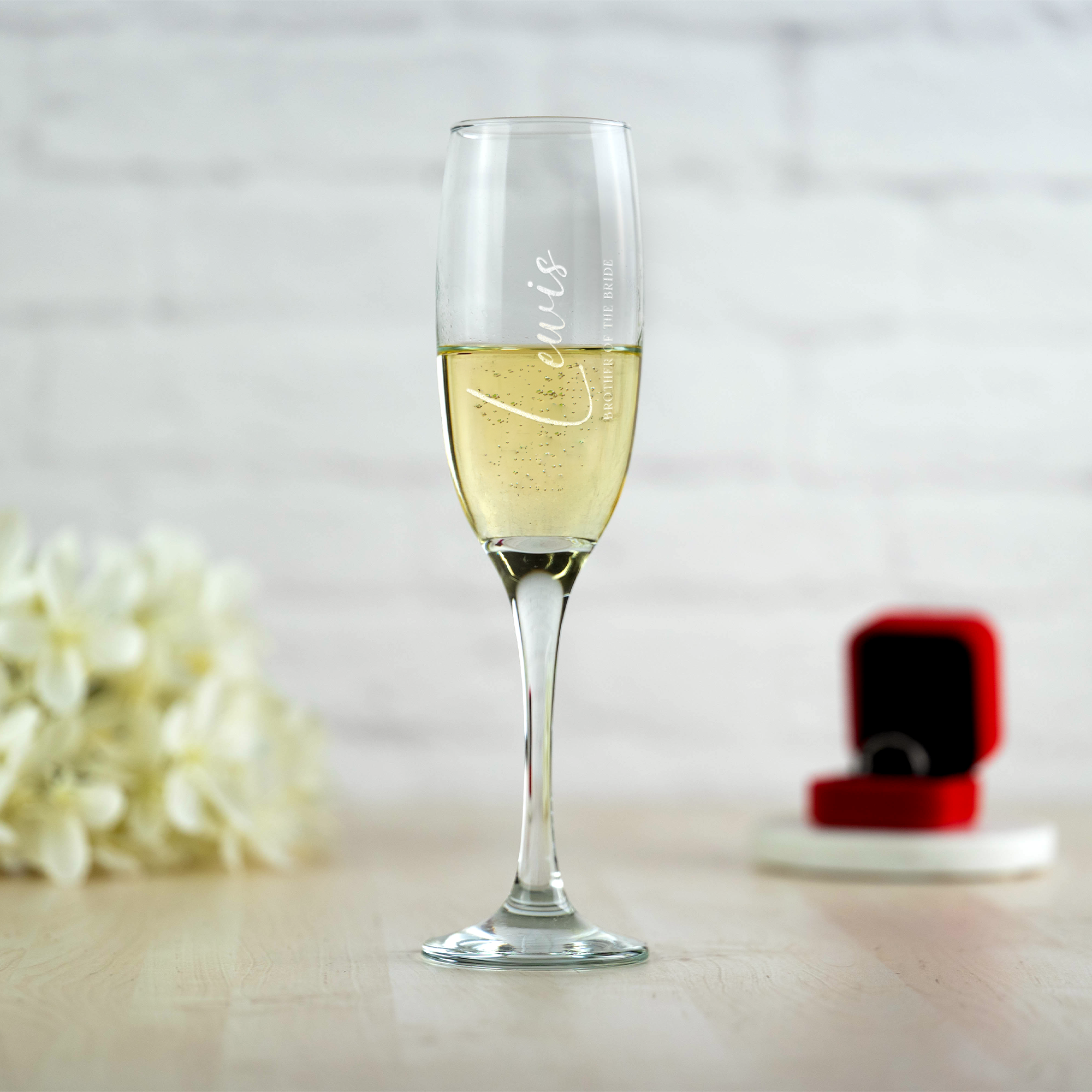 Personalised Engraved Wedding Champagne Flute Set
