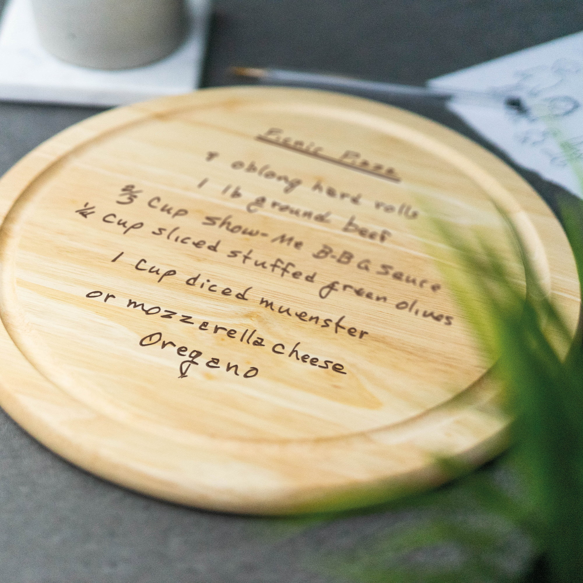 Engraved Custom Handwriting Circle Board