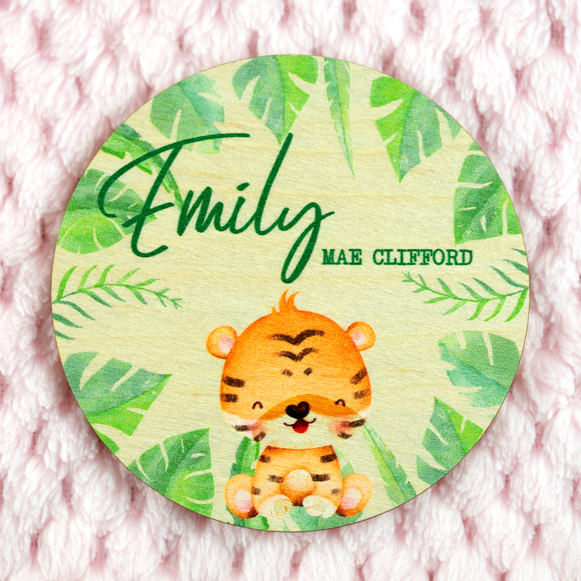 Personalised Printed Animal Themed Baby Disc