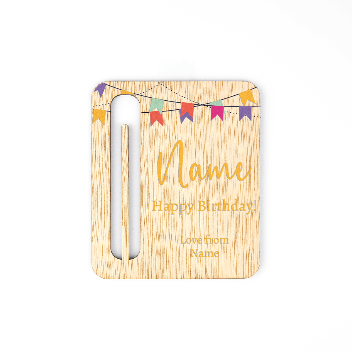 Personalised Printed Wooden Money Holder