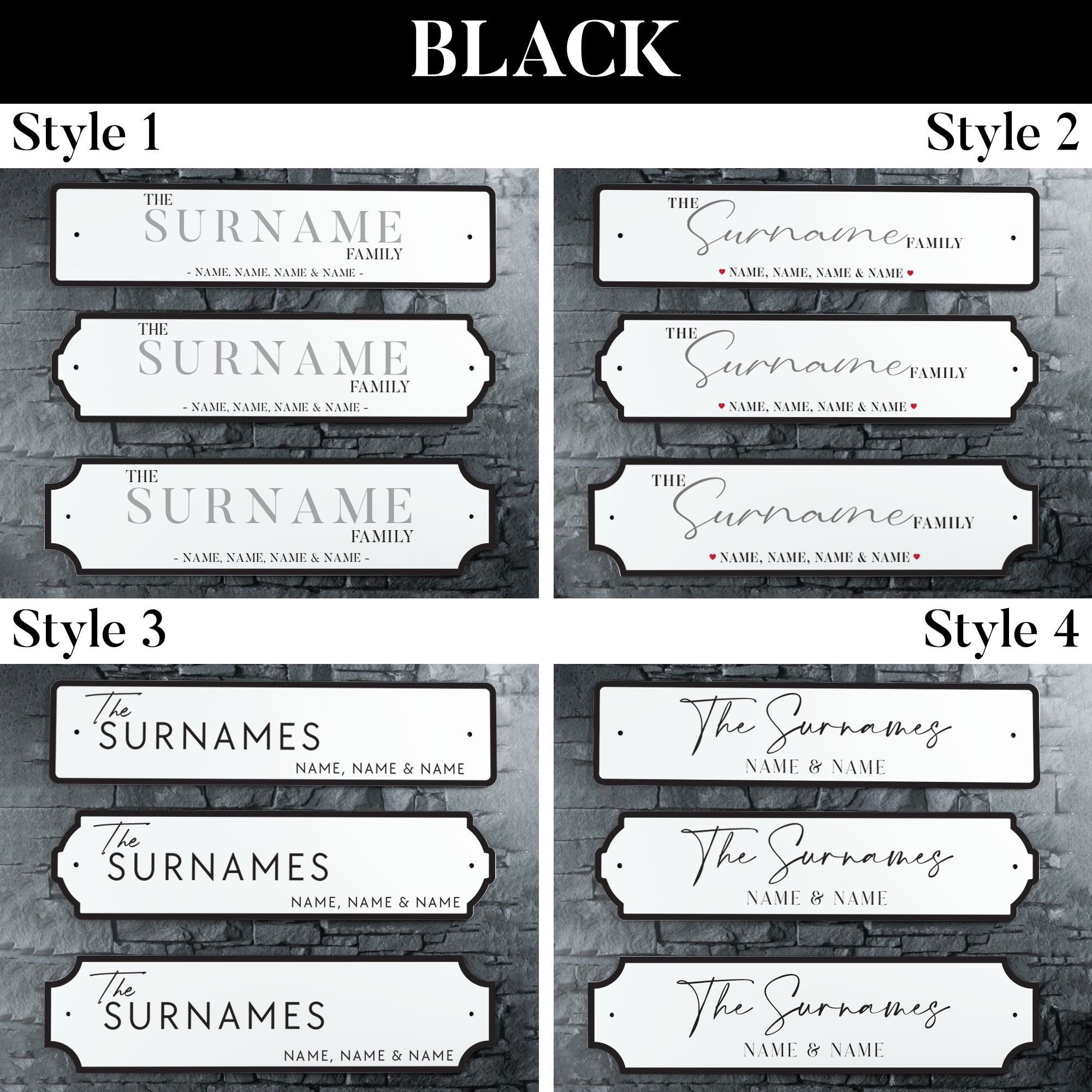 Personalised Printed Surname Metal Street Sign