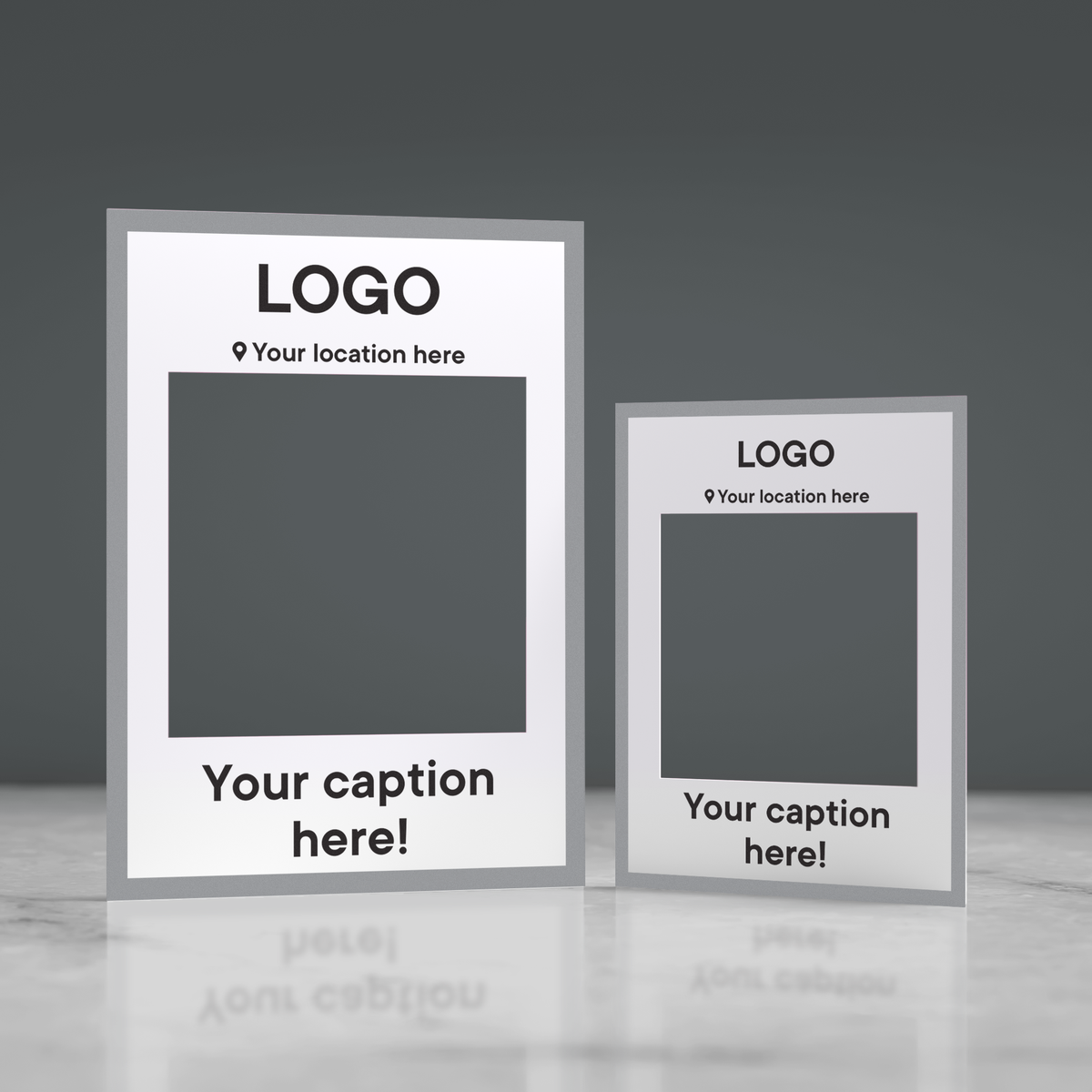 Customisable Selfie Frame Bespoke Corporate Own Logo Business effect