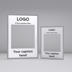 Customisable Selfie Frame Bespoke Corporate Own Logo Business effect