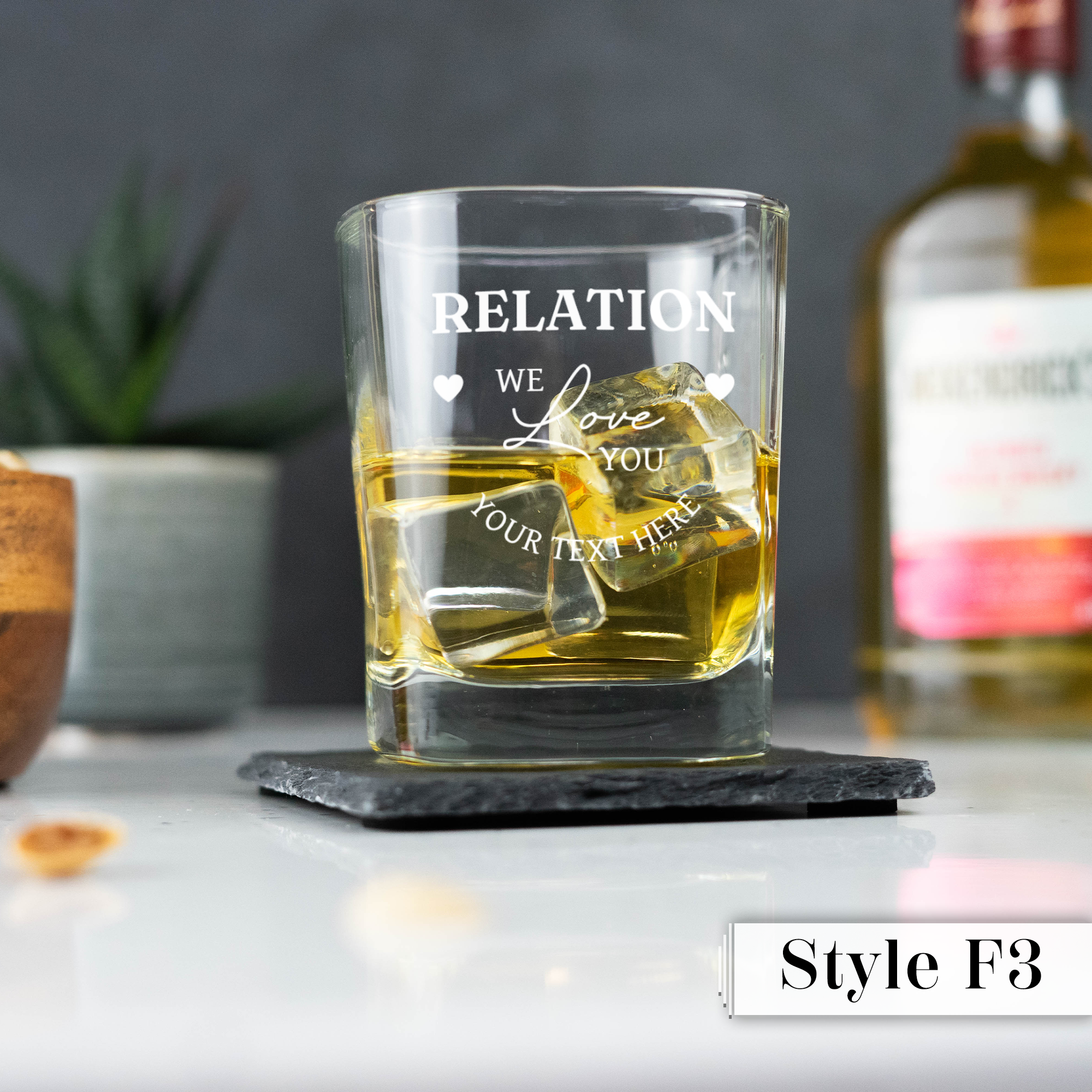 Personalised Engraved Father's Day Square Whiskey Glass
