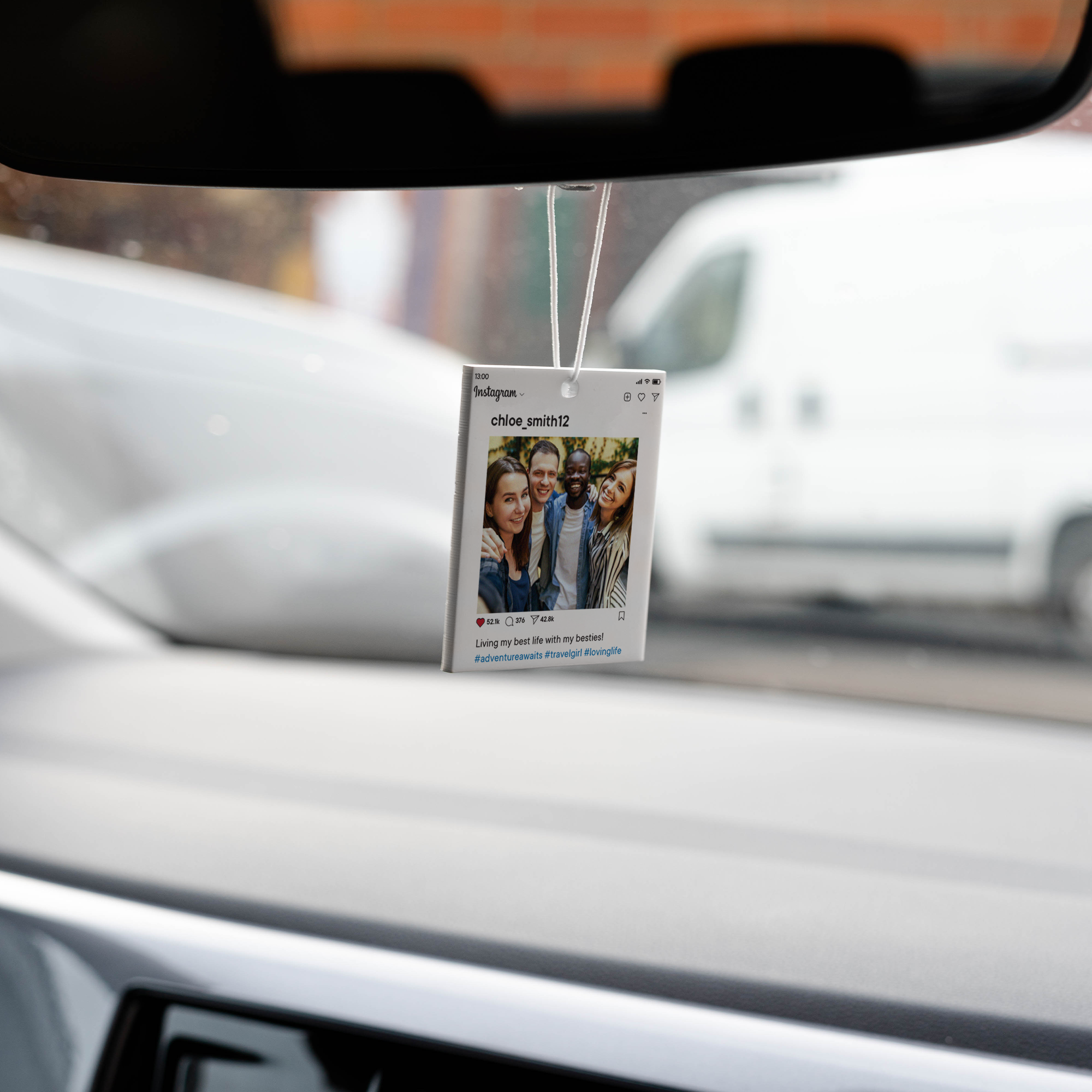 Personalised Instagram Photo Car Ornament Hanging Car Polaroid