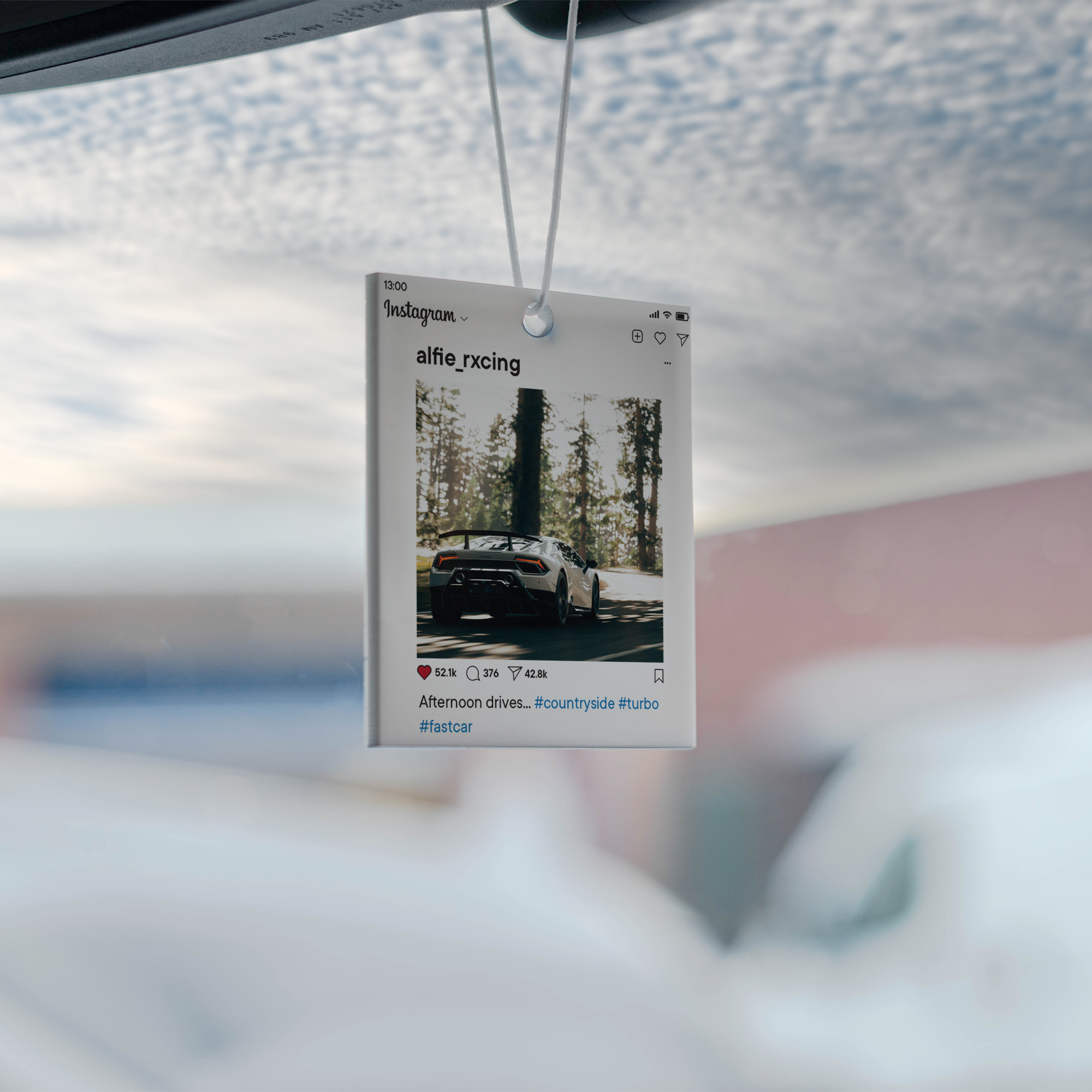 Personalised Instagram Photo Car Ornament Hanging Car Polaroid