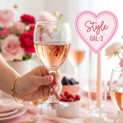 Personalised Wine Glass Galentine's Gift Valentine's Day