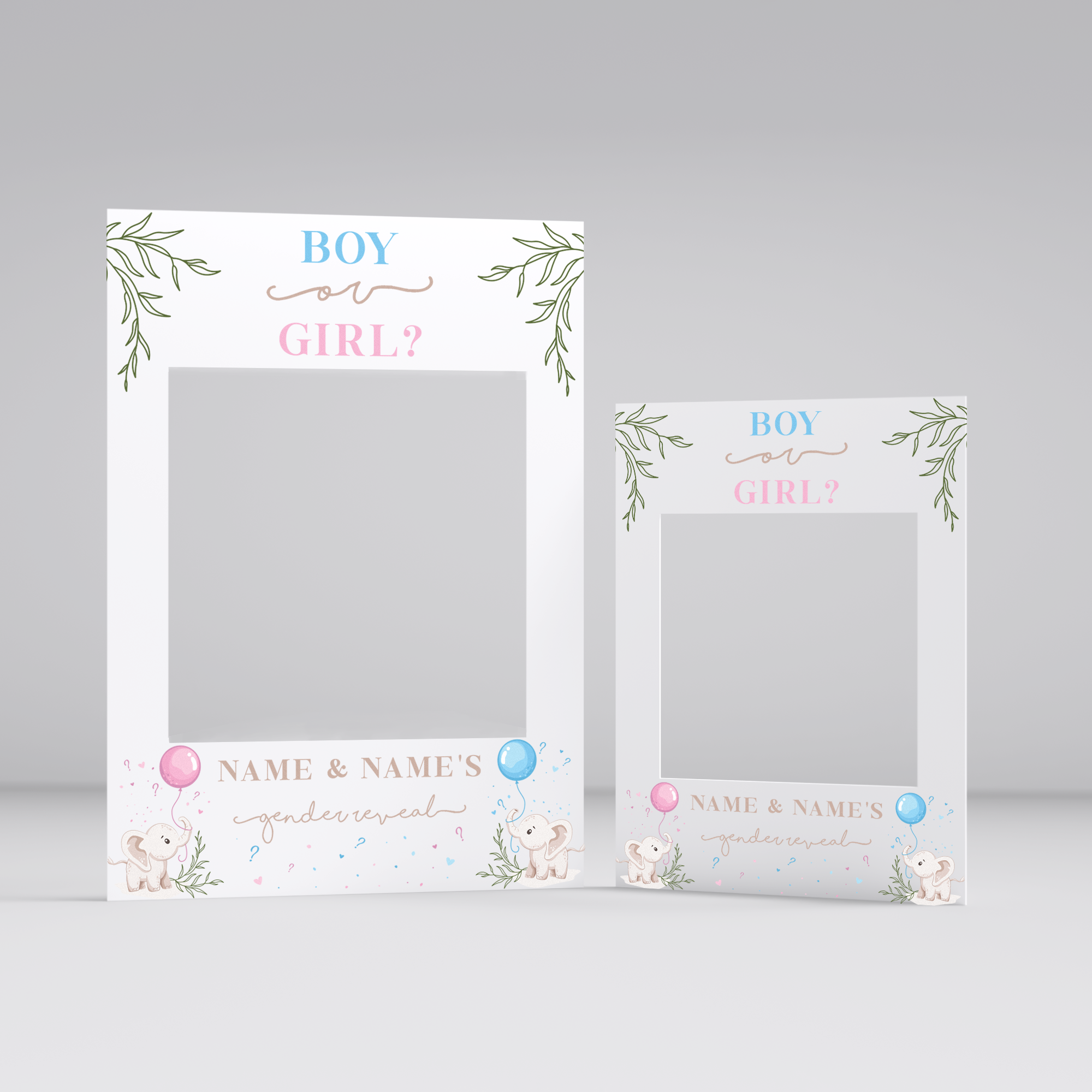 Customisable Gender Reveal Selfie Frame