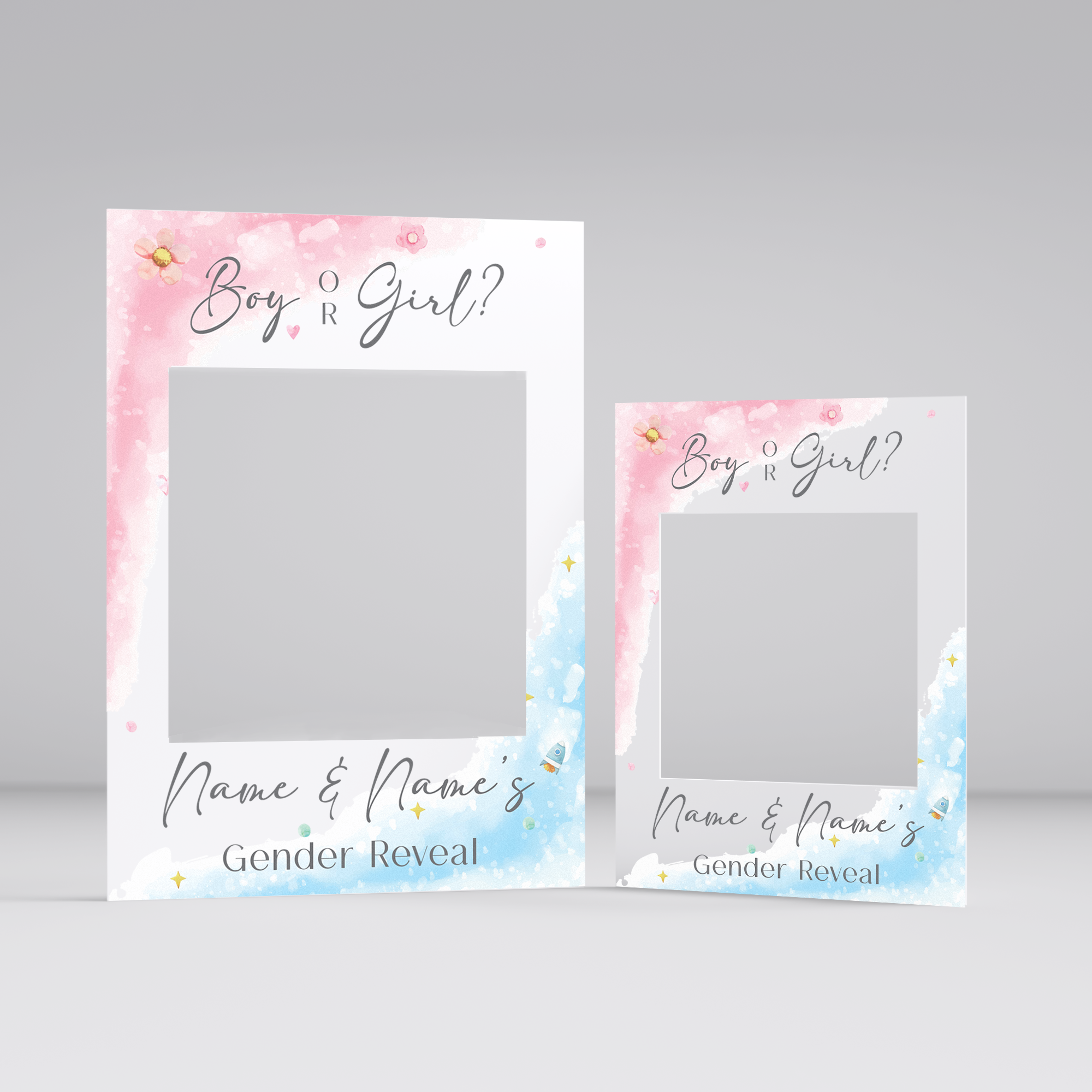 Customisable Gender Reveal Selfie Frame