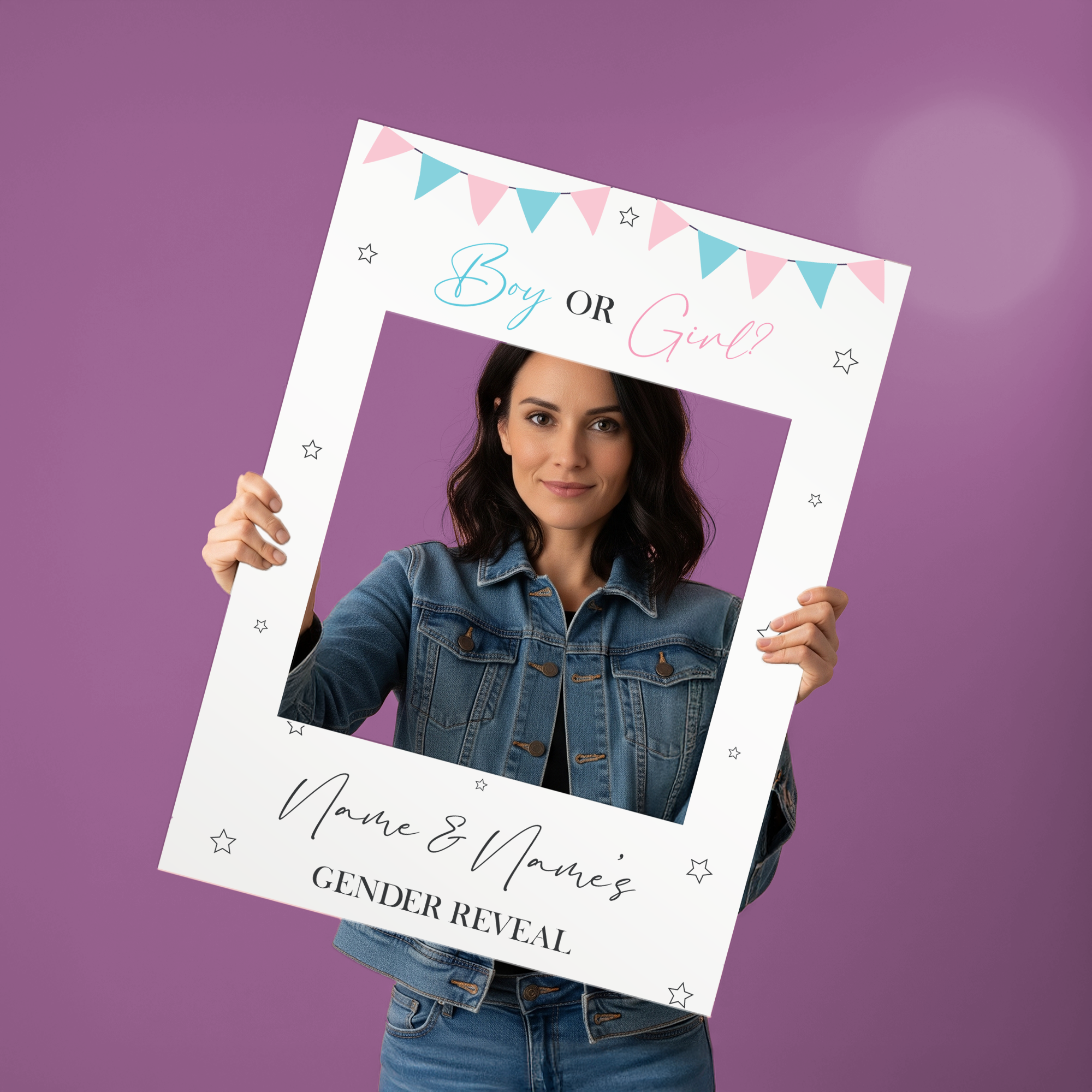Customisable Gender Reveal Selfie Frame