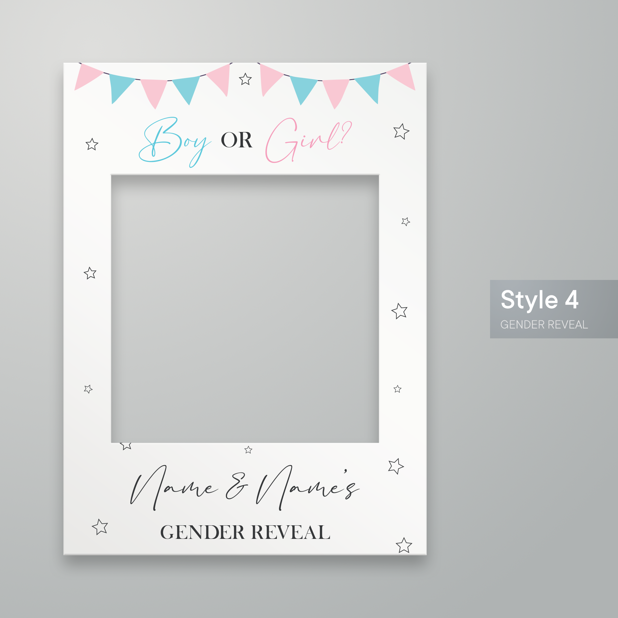 Customisable Gender Reveal Selfie Frame