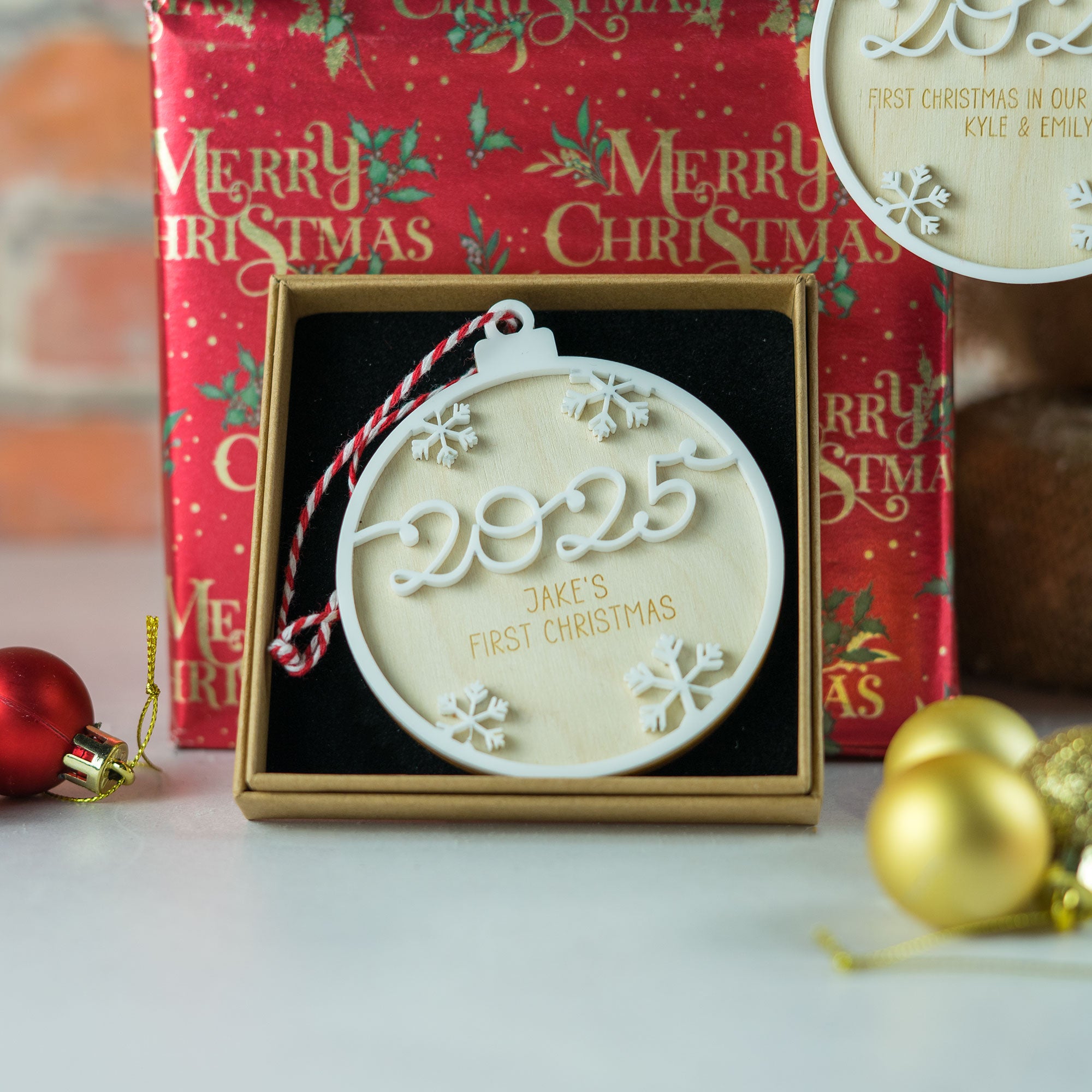 Personalised Engraved 3D 2025 Bauble