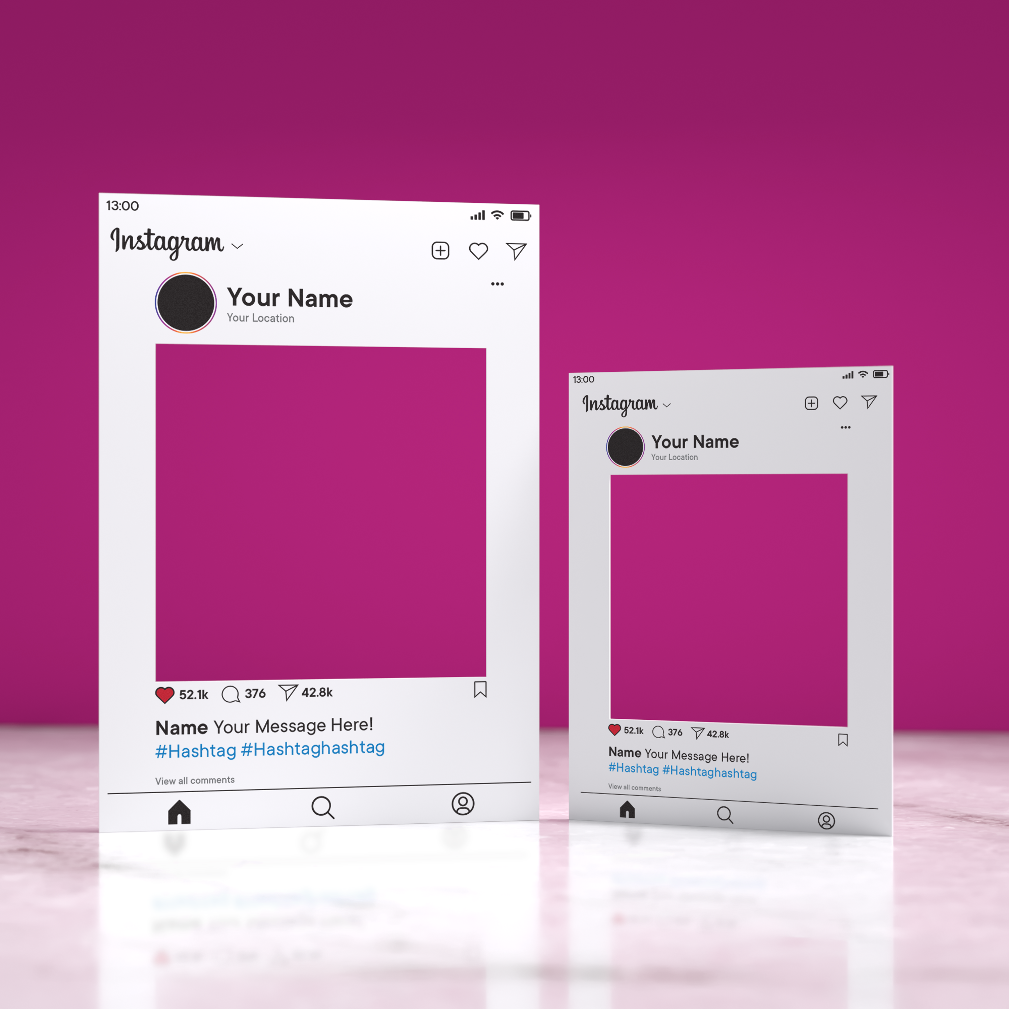 Customisable Social Media Selfie Frame; Facebook, Instagram, TikTok, LinkedIn, Twitter X,