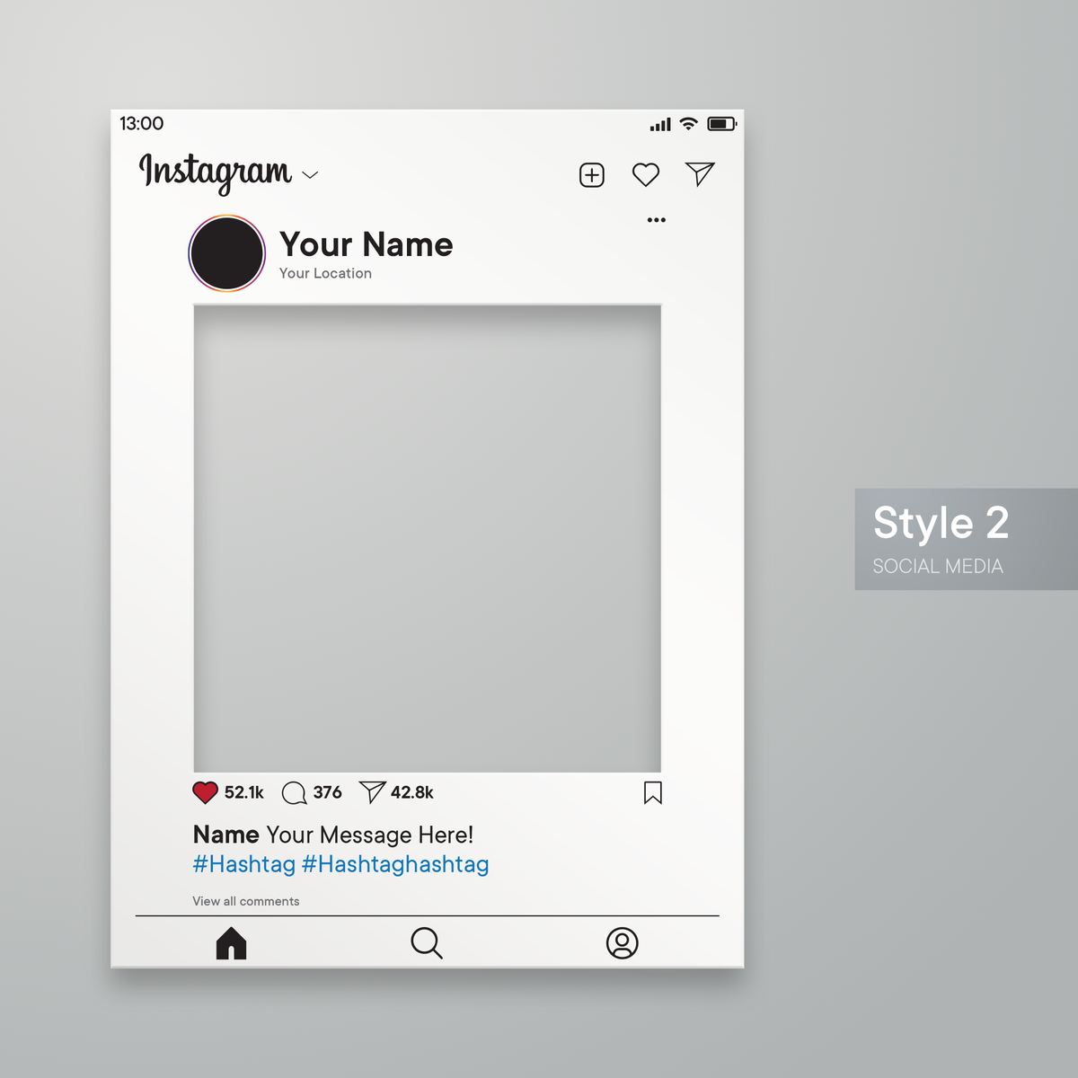 Customisable Social Media Selfie Frame; Facebook, Instagram, TikTok, LinkedIn, Twitter X,
