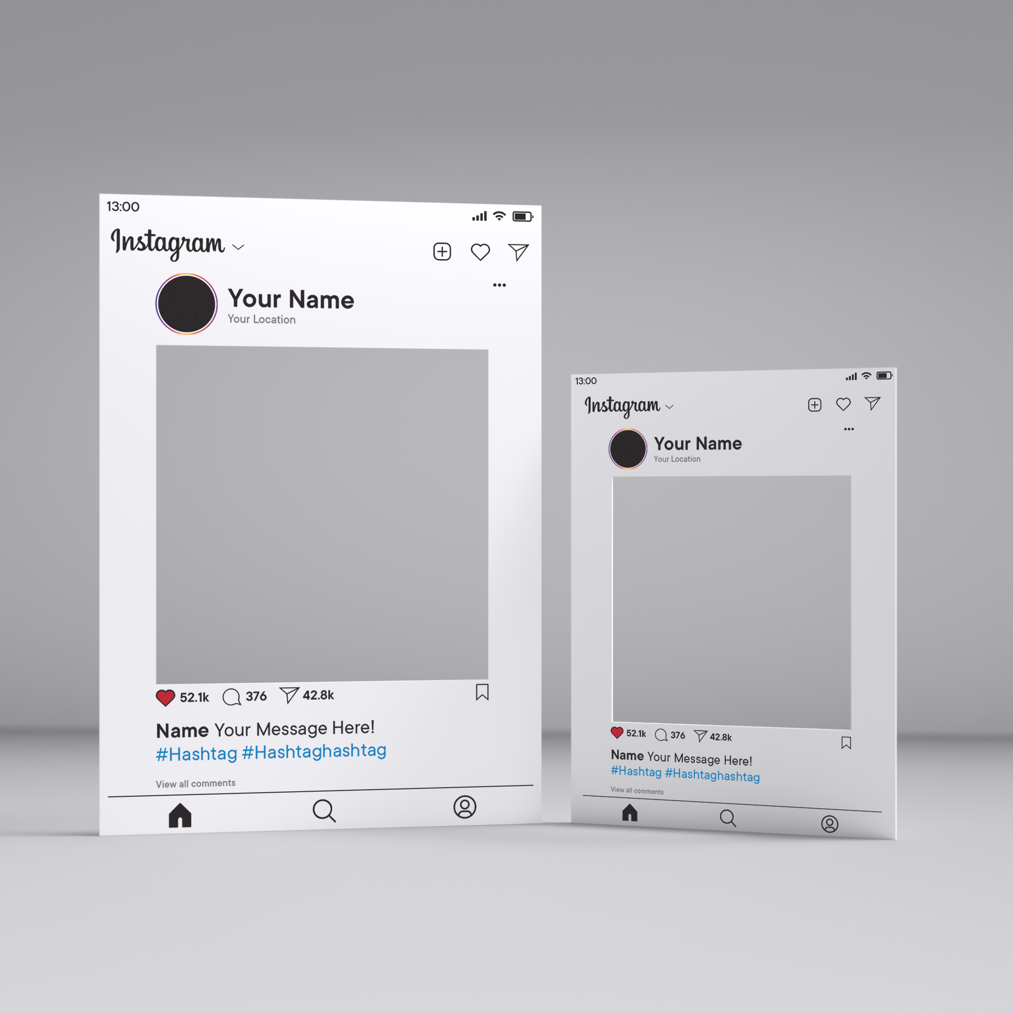 Customisable Social Media Selfie Frame; Facebook, Instagram, TikTok, LinkedIn, Twitter X,