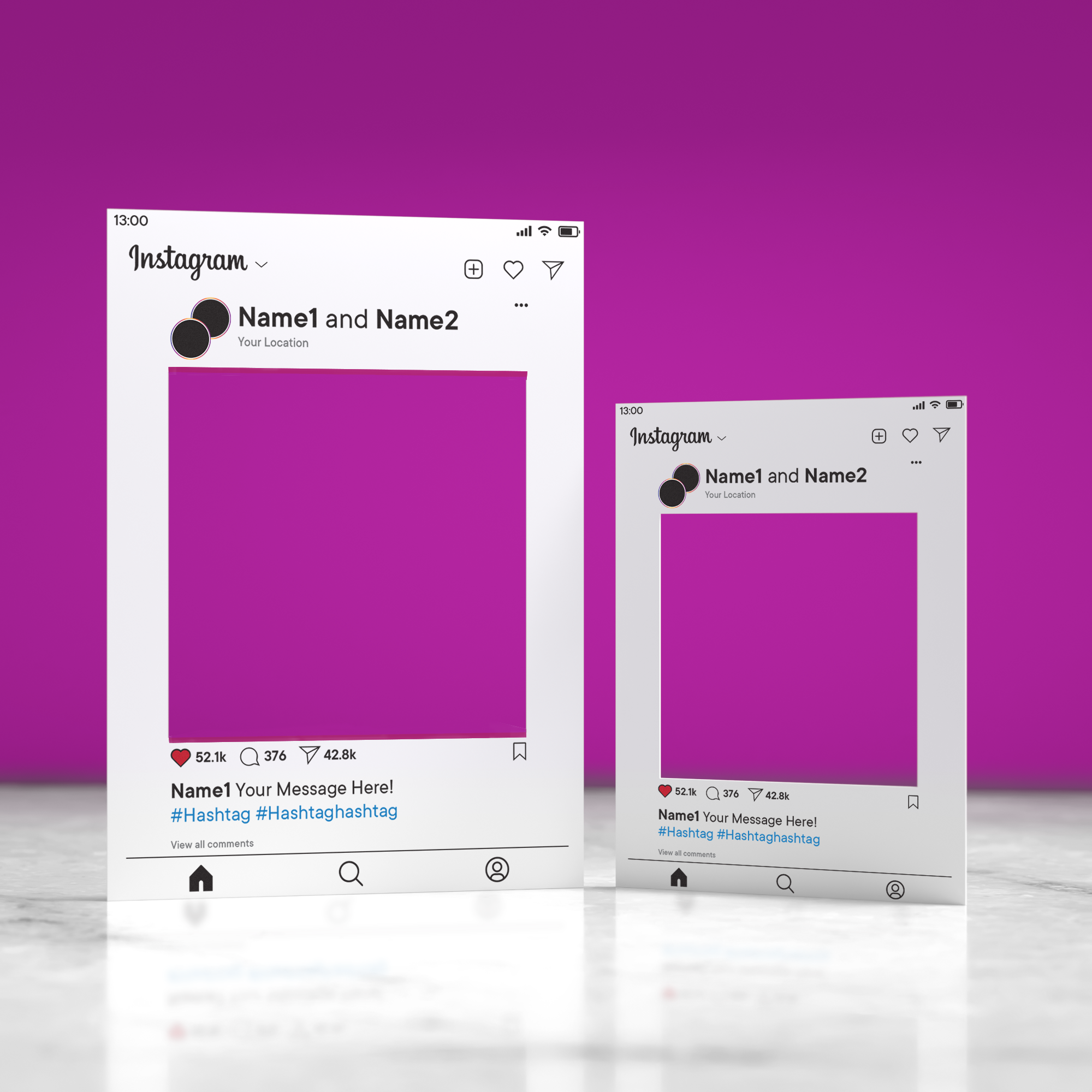 Customisable Social Media Selfie Frame; Facebook, Instagram, TikTok, LinkedIn, Twitter X,
