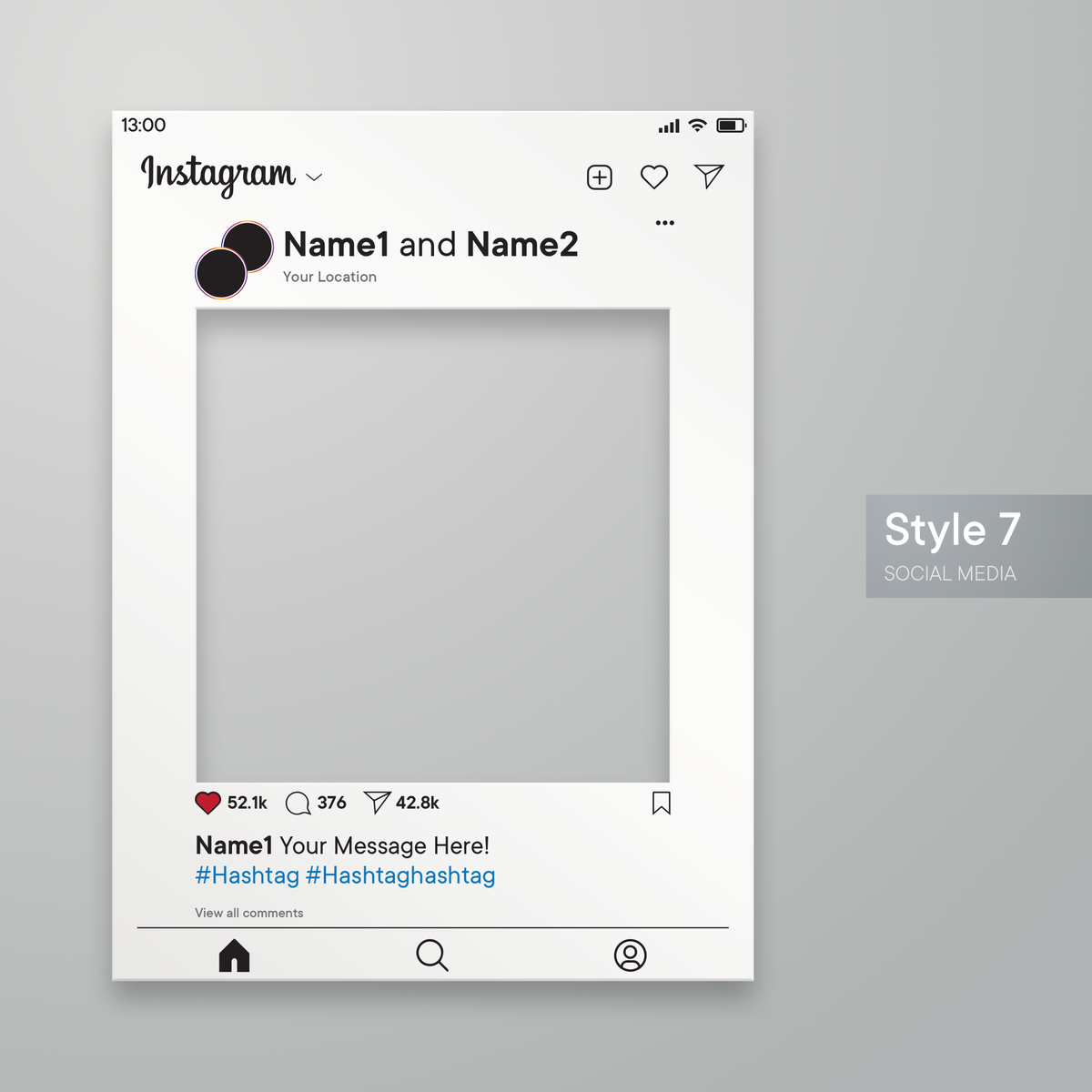 Customisable Social Media Selfie Frame; Facebook, Instagram, TikTok, LinkedIn, Twitter X,