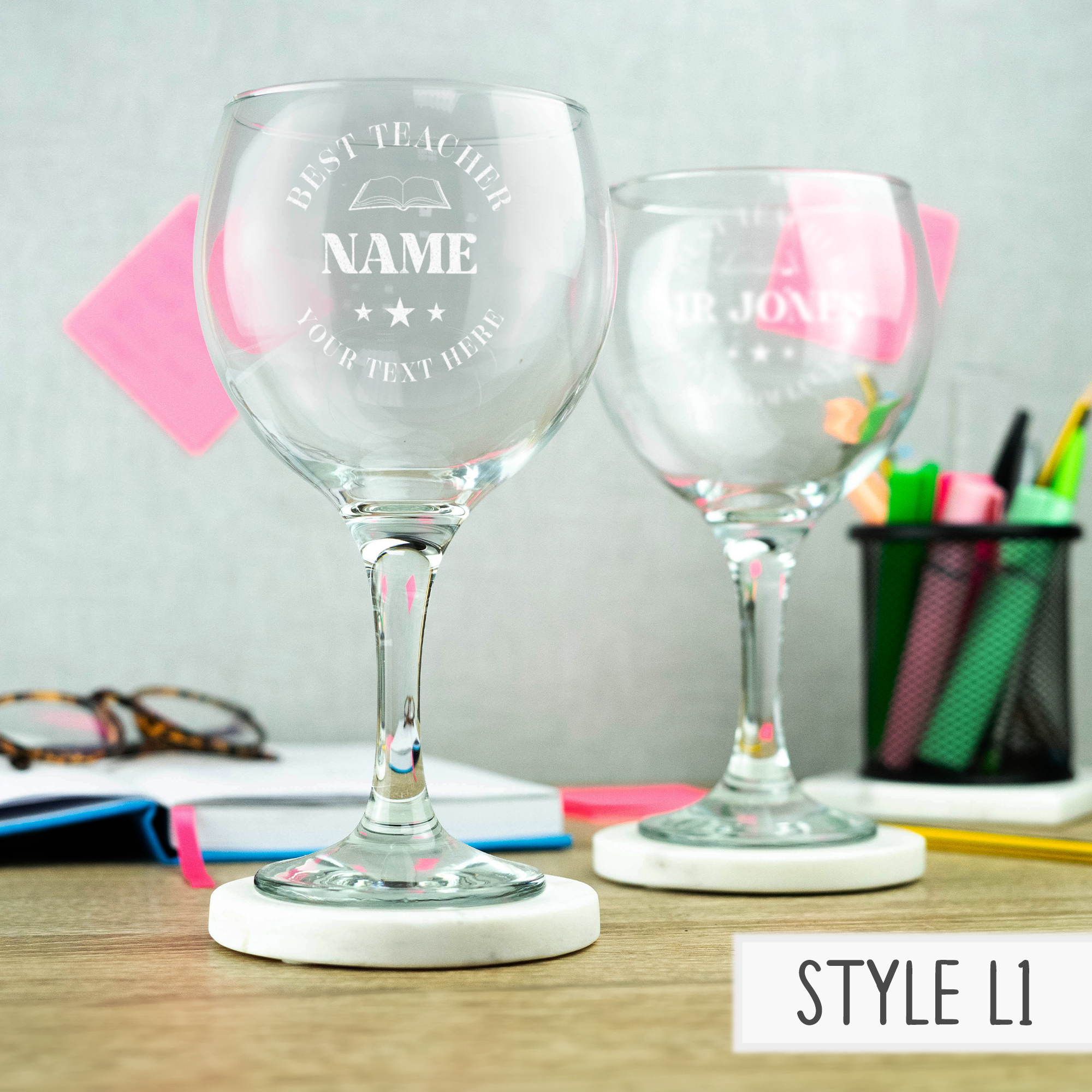 Personalised Engraved Teacher Glass - Pint, Gin, Champagne, Hiball and Glass Mug