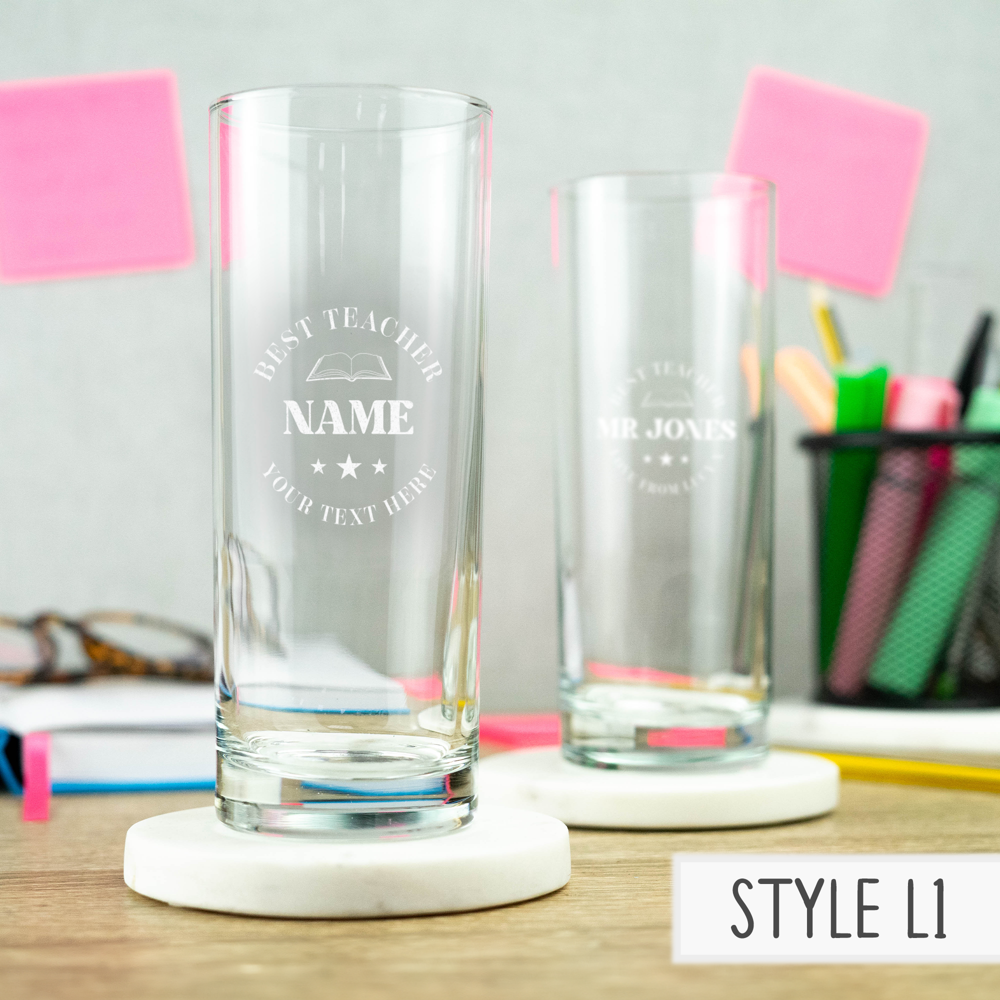 Personalised Engraved Teacher Glass - Pint, Gin, Champagne, Hiball and Glass Mug