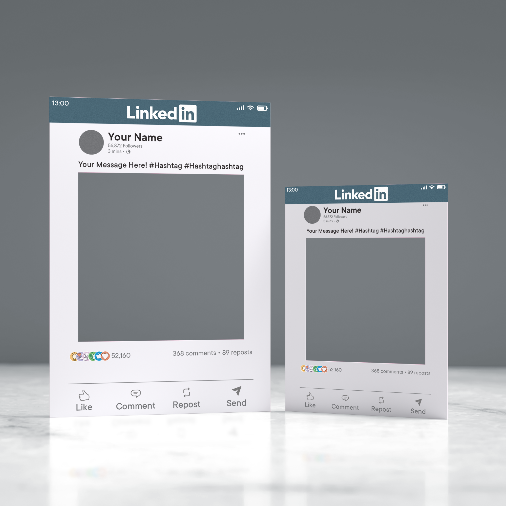 Customisable Social Media Selfie Frame; Facebook, Instagram, TikTok, LinkedIn, Twitter X,