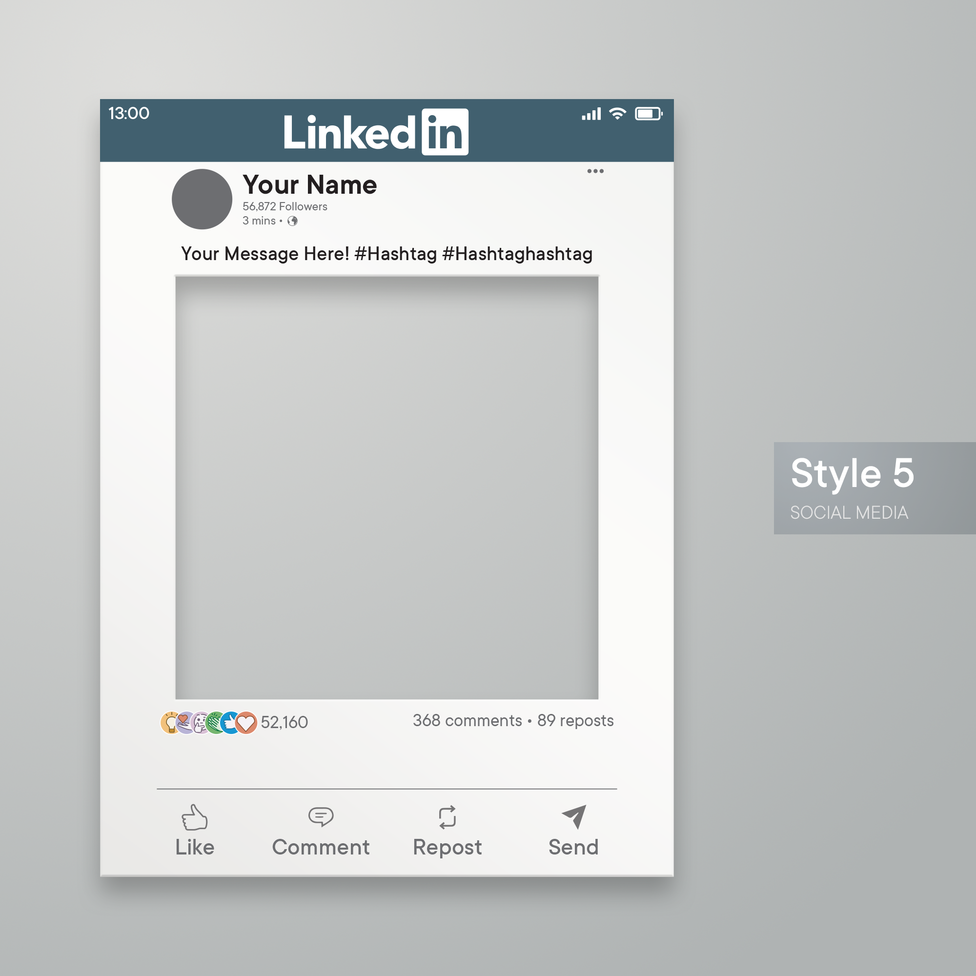 Customisable Social Media Selfie Frame; Facebook, Instagram, TikTok, LinkedIn, Twitter X,