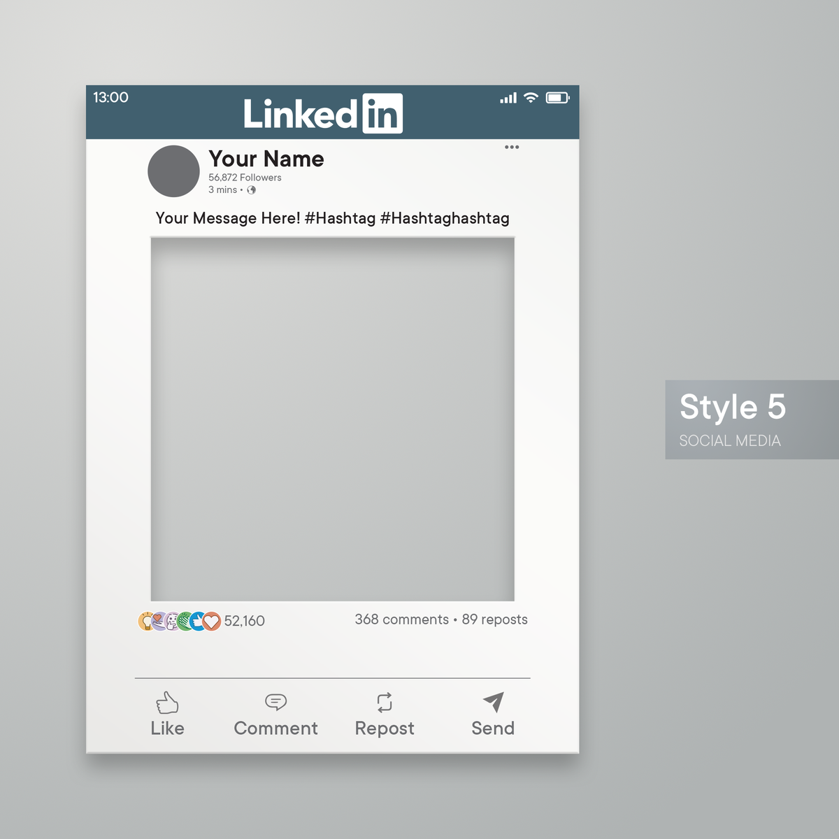 Customisable Social Media Selfie Frame; Facebook, Instagram, TikTok, LinkedIn, Twitter X,