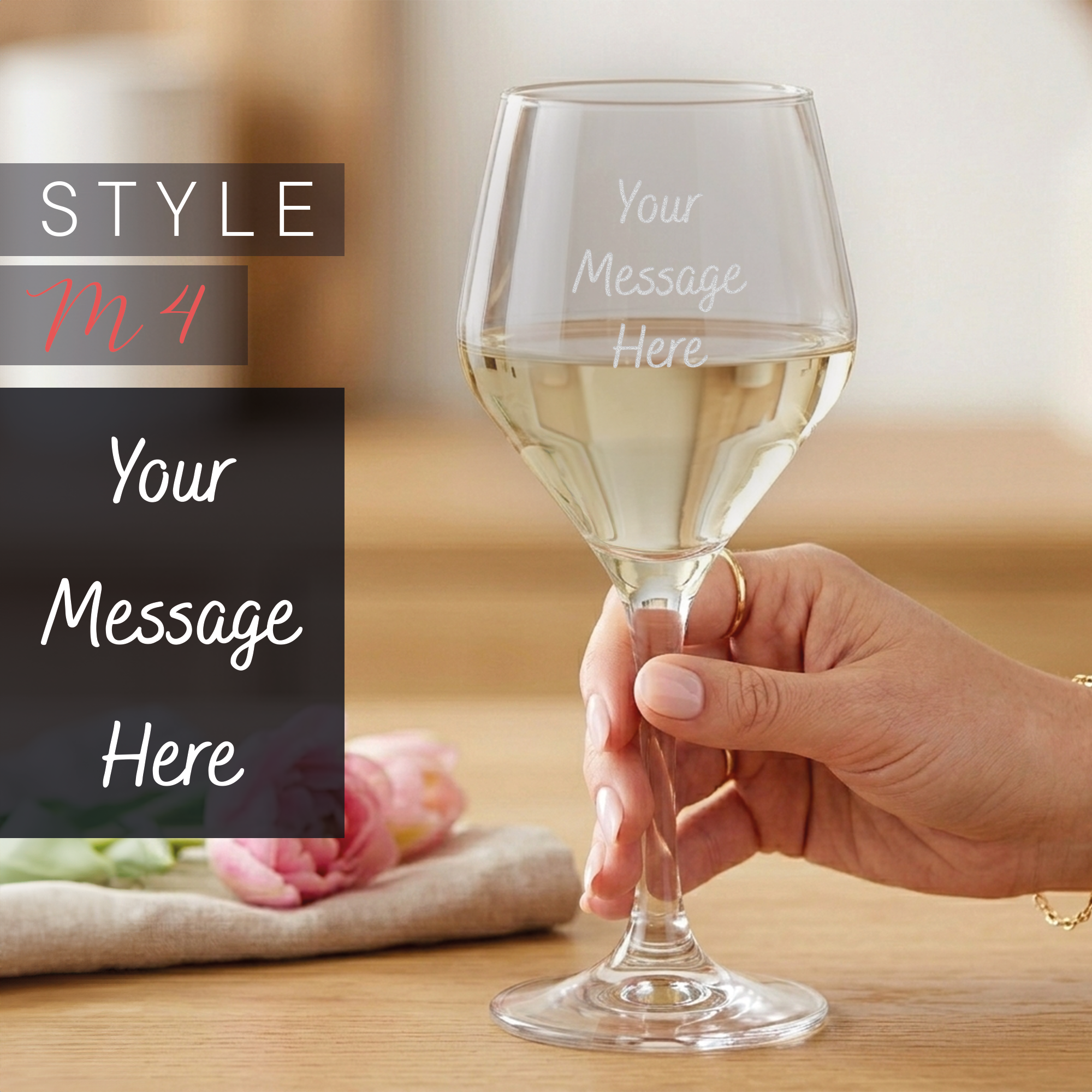 Personalised Mothers Day White Wine Glass