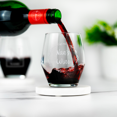 Personalised Engraved Angled Stemless Wine Glass