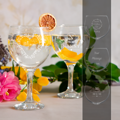 Personalised Engraved Mother's Day Gin Glass