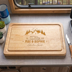 Personalised Engraved Camping Chopping Board Campervan, Camper, Motorhome, Caravan, Tent, Van Life