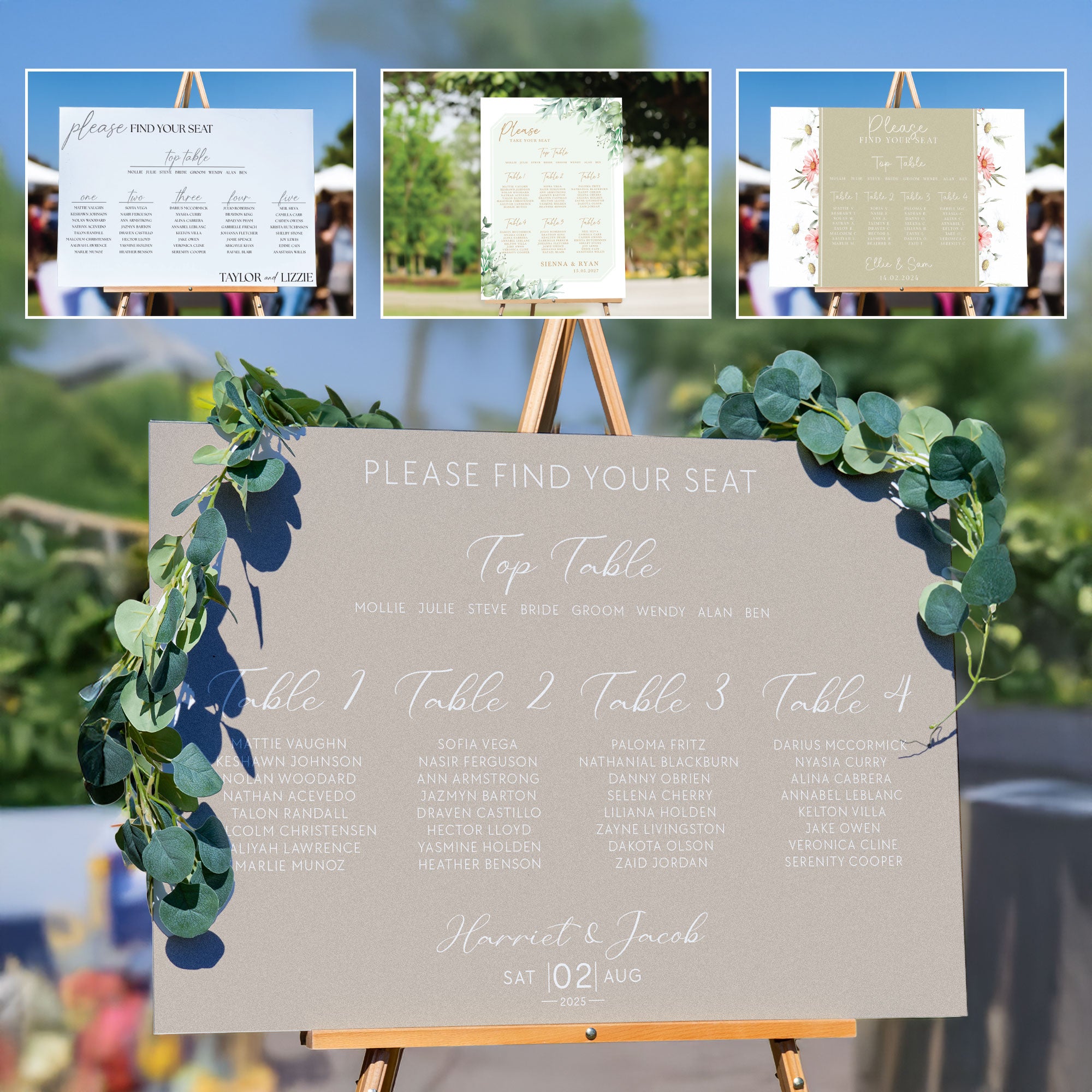 Personalised Printed Wedding Seating Plan