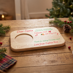 Personalised Christmas Eve Board Treat Tray, Milk and Cookies for Santa & Rudolph Treat