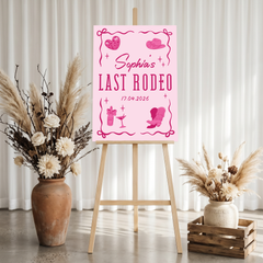 Personalised printed Hen Do Welcome Sign Last Rodeo Pink
