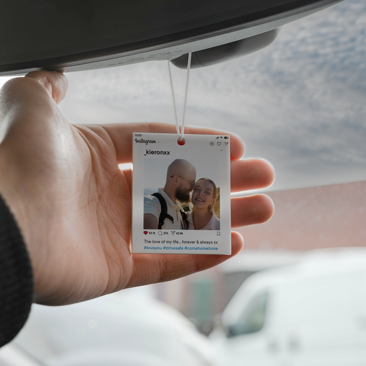 Personalised Instagram Photo Car Ornament Hanging Car Polaroid