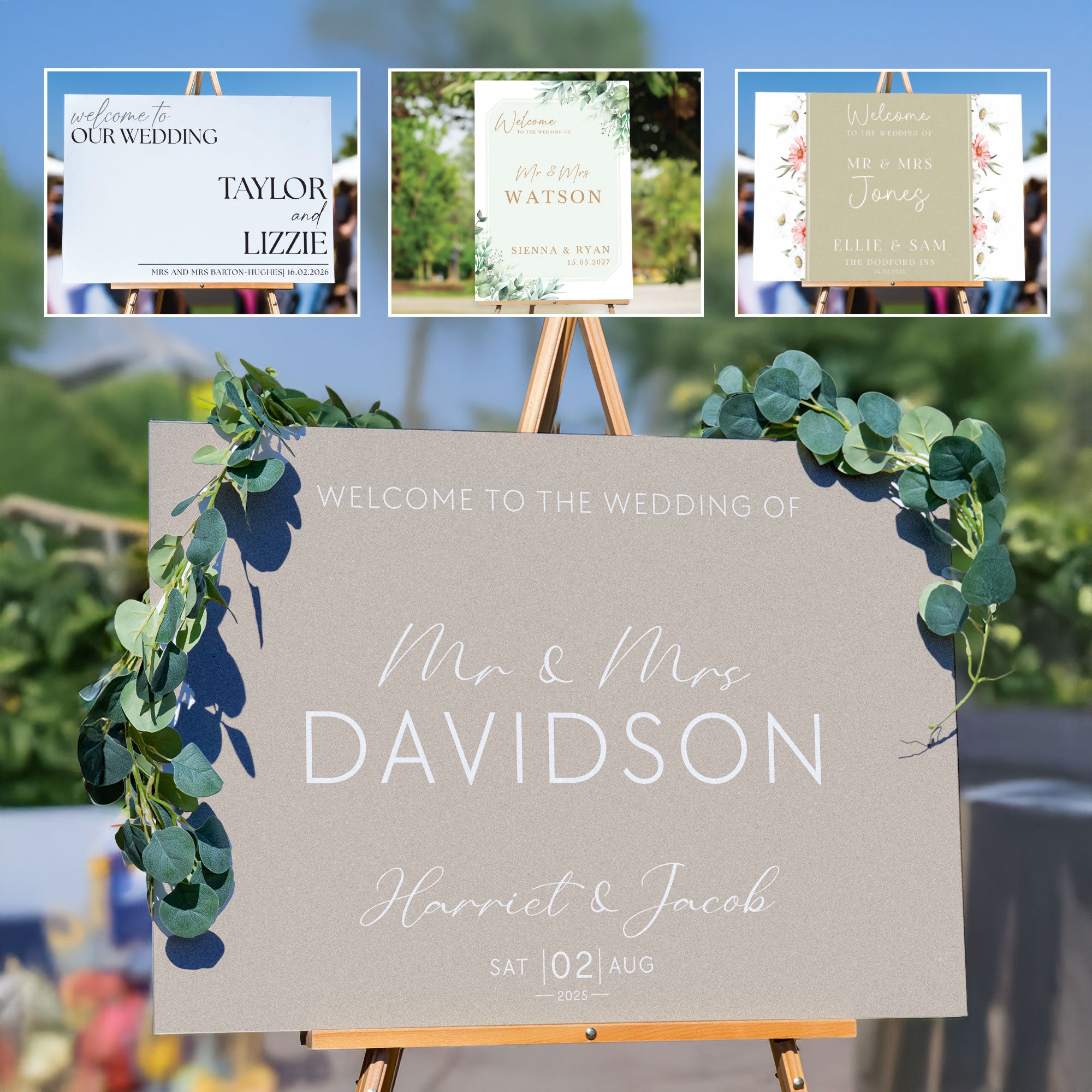 Personalised Printed Wedding Welcome Sign