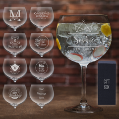 Personalised Engraved Premium Gin Glass