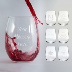 Personalised Engraved Premium Stemless Wine Glass